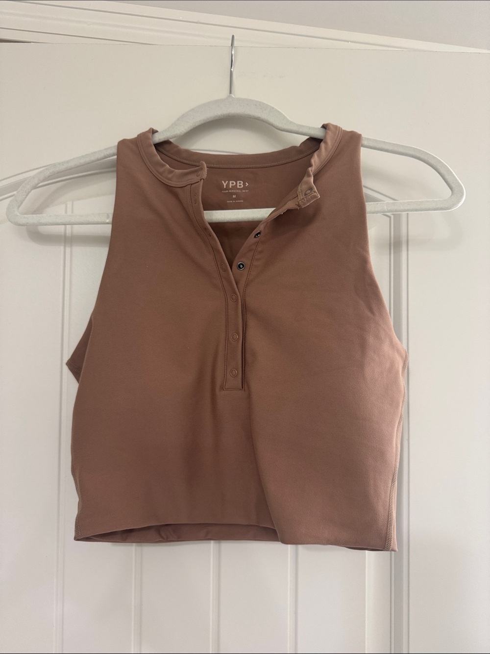 YPB by Abercrombie Brown Henley Crop Tank Top